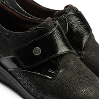 Zapato Pitillos mujer negro con velcro y ancho especial