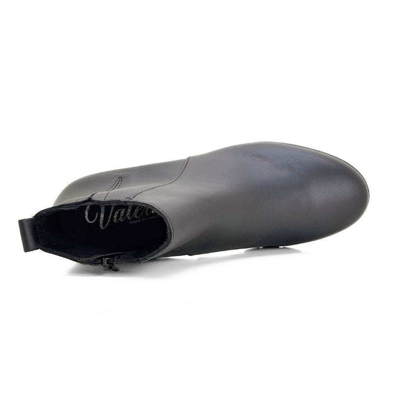 Botín Valerias 9544 negro de piel con tacón medio