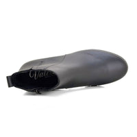 Botín Valerias 9544 negro de piel con tacón medio