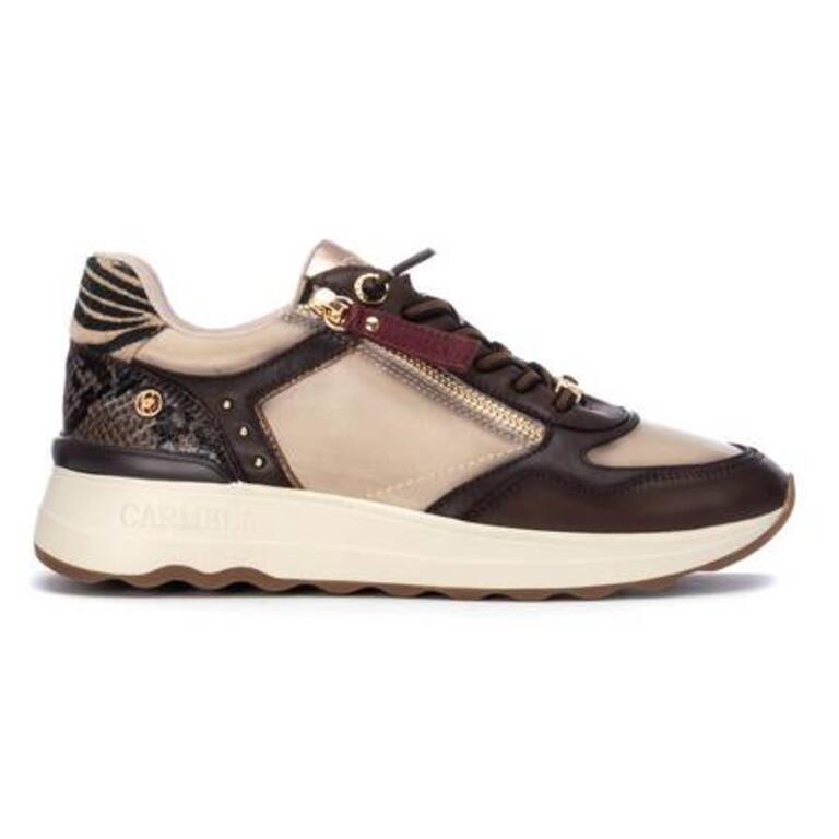 Carmela 164221 Deportiva casual con cremallera marrón
