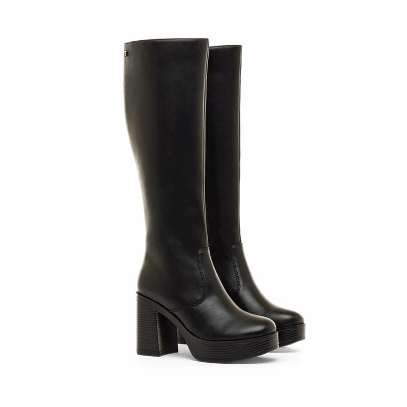 Mustang New 67 50522 Bota alta tacón negra mujer
