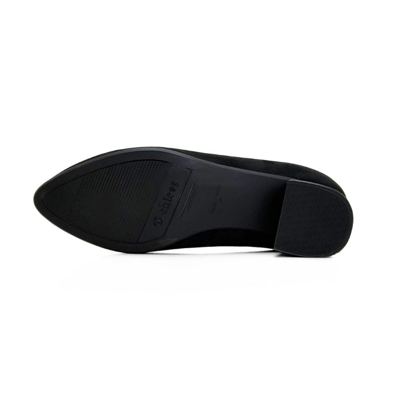 Zapato de salón DChicas mujer negro elástico con tacón bajo