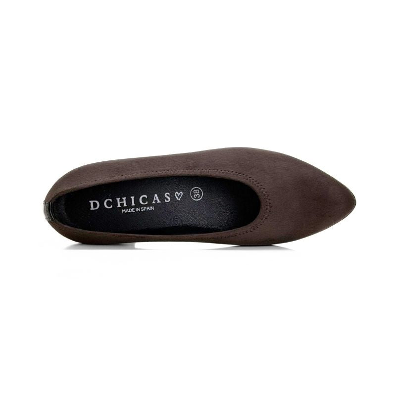 Zapato de salón DChicas mujer moka elástico con tacón bajo