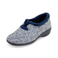 Zapatilla de casa Cabrera 5647 gris y azul tipo tweed