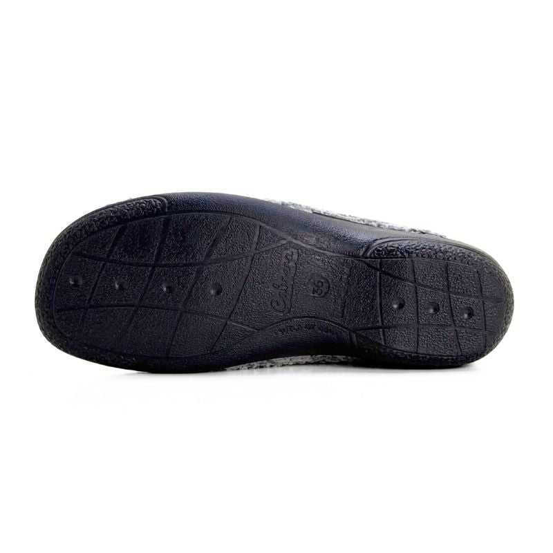 Zapatilla de casa Cabrera 5647 gris y azul tipo tweed