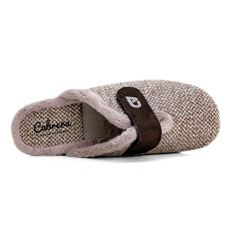 Zapatilla de casa Cabrera 5453 visón con velcro