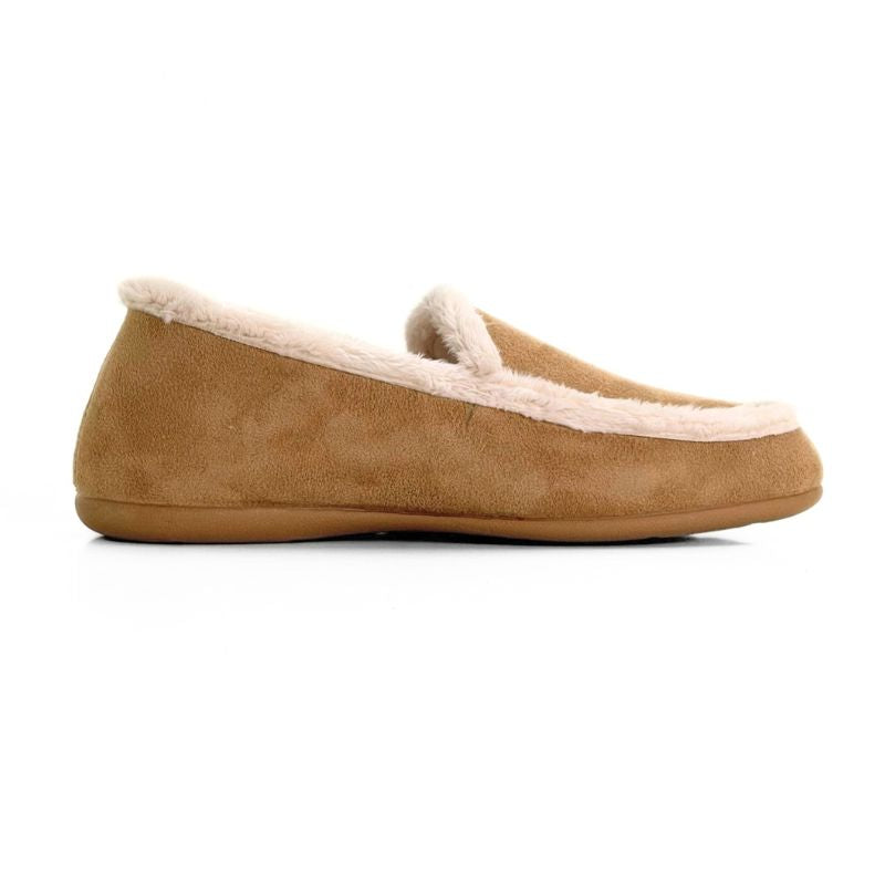 Zapatilla de casa Cabrera mujer tipo mocasín tierra con pelo