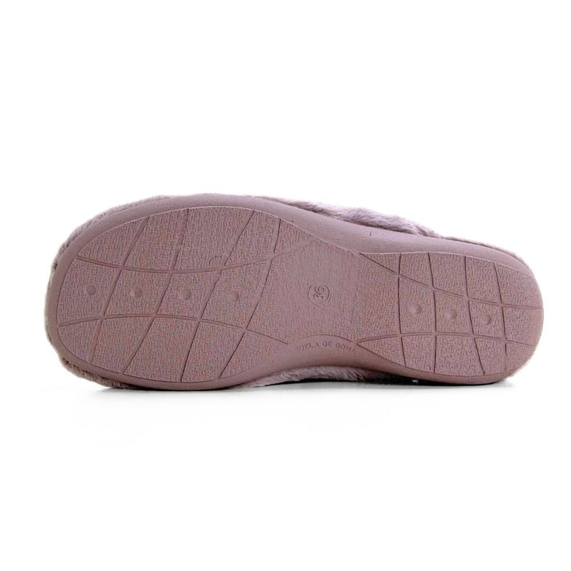 Zapatilla de casa Cabrera 4558 con corazones rosa
