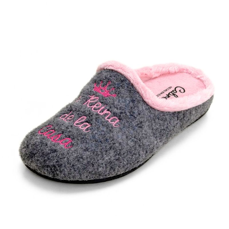 Zapatilla de casa Cabrera 3029 gris "La Reina de la Casa"
