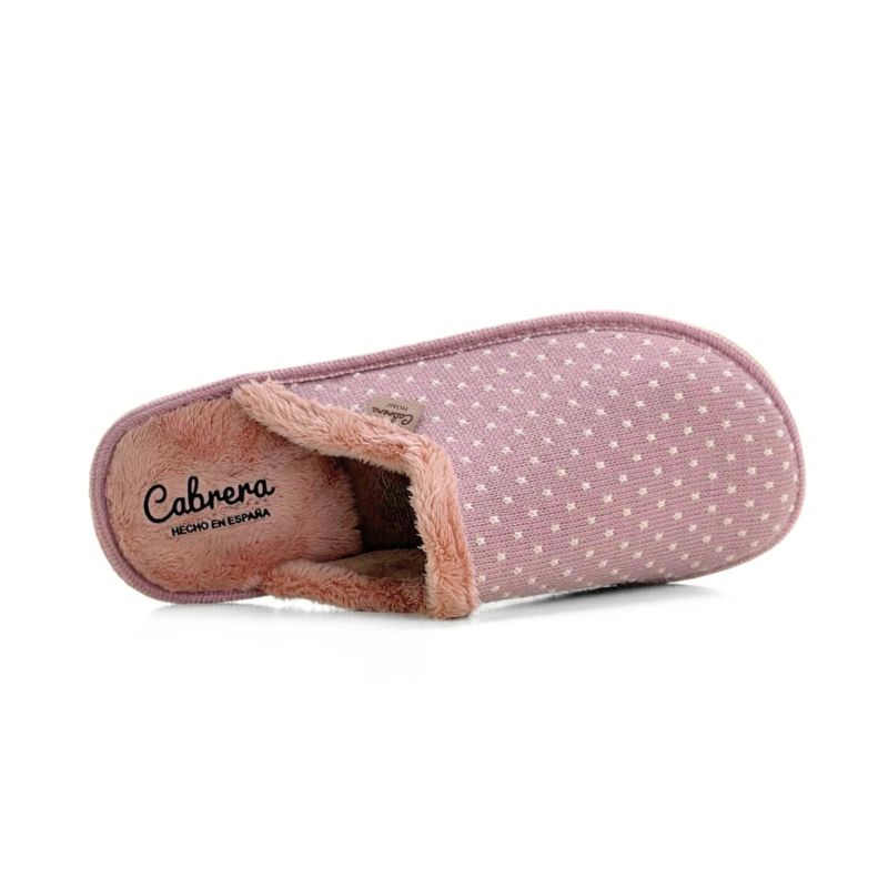 Zapatilla de casa Cabrera 2001 rosa de lunares