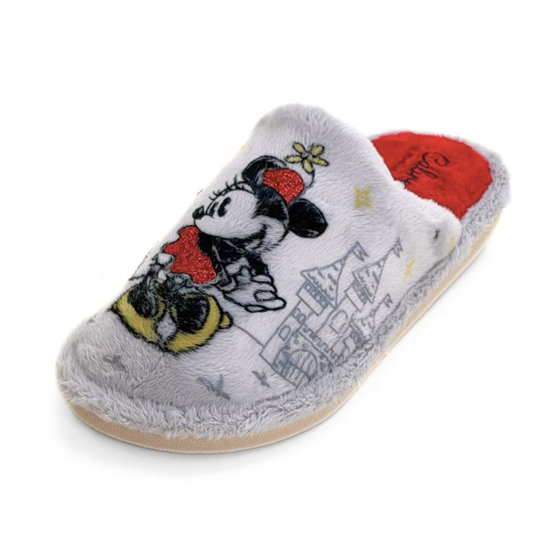 Zapatilla de casa Cabrera 2003 Mickey y Minnie gris