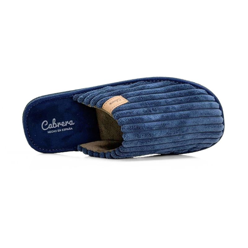 Zapatilla de casa Cabrera hombre destalonada de pana marino