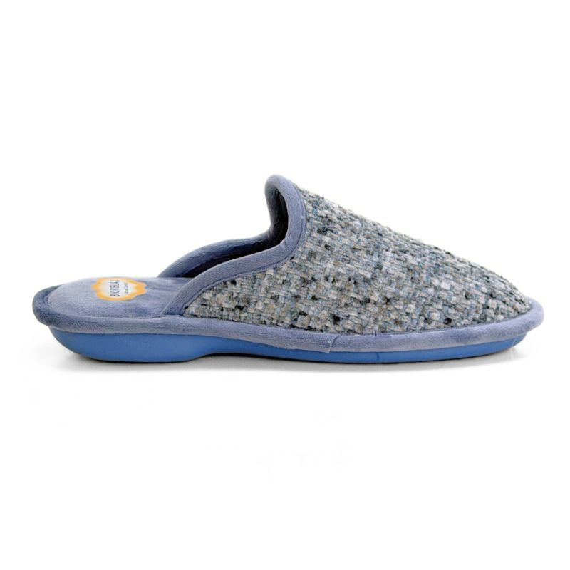 Zapatilla de casa Biorelax 4649 tejido tipo tweed azul grisáceo