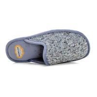 Zapatilla de casa Biorelax 4649 tejido tipo tweed azul grisáceo