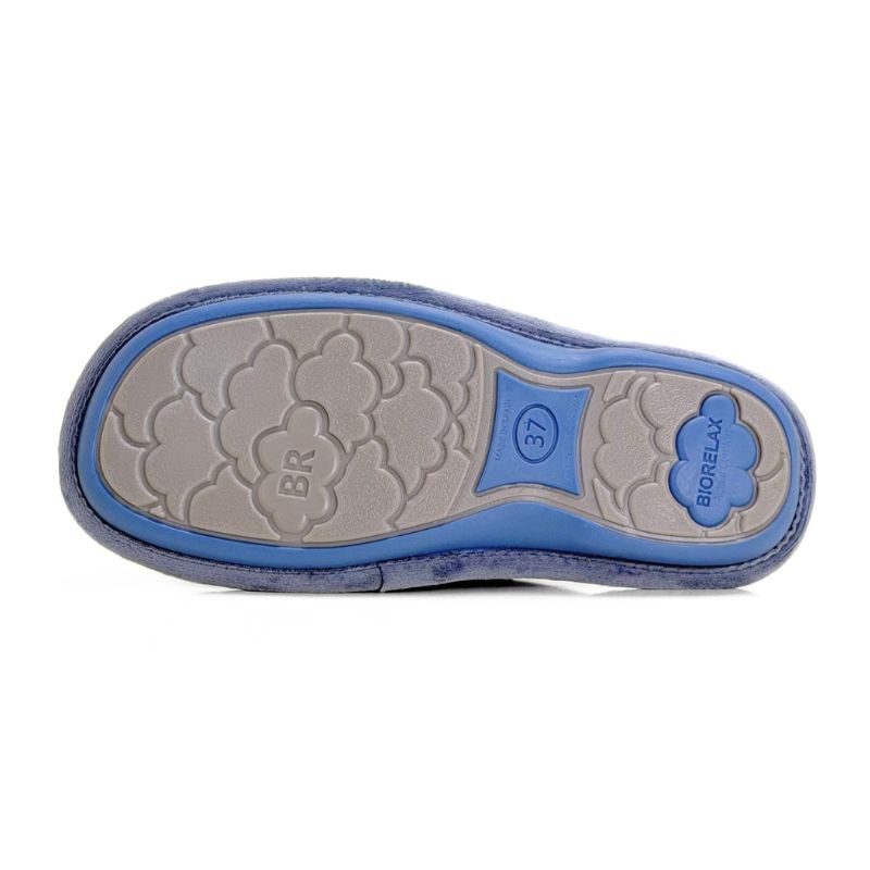 Zapatilla de casa Biorelax 4649 tejido tipo tweed azul grisáceo