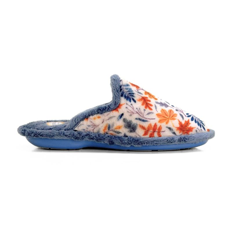Zapatilla de casa Biorelax 4538 hojas multicolor azul