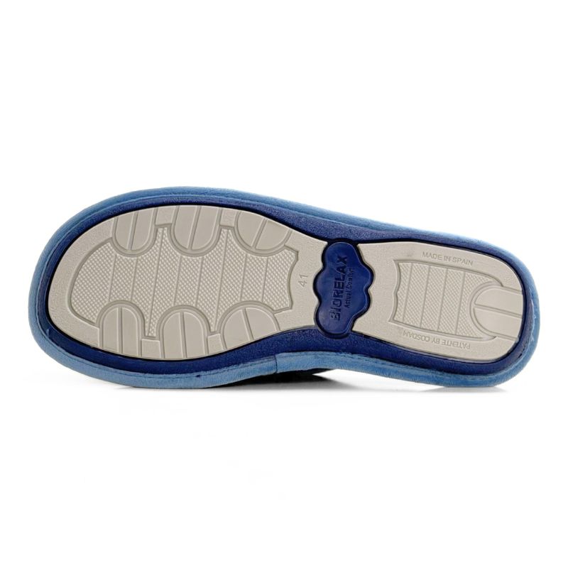 Zapatilla de casa Biorelax 1409 de cuadros azul marino