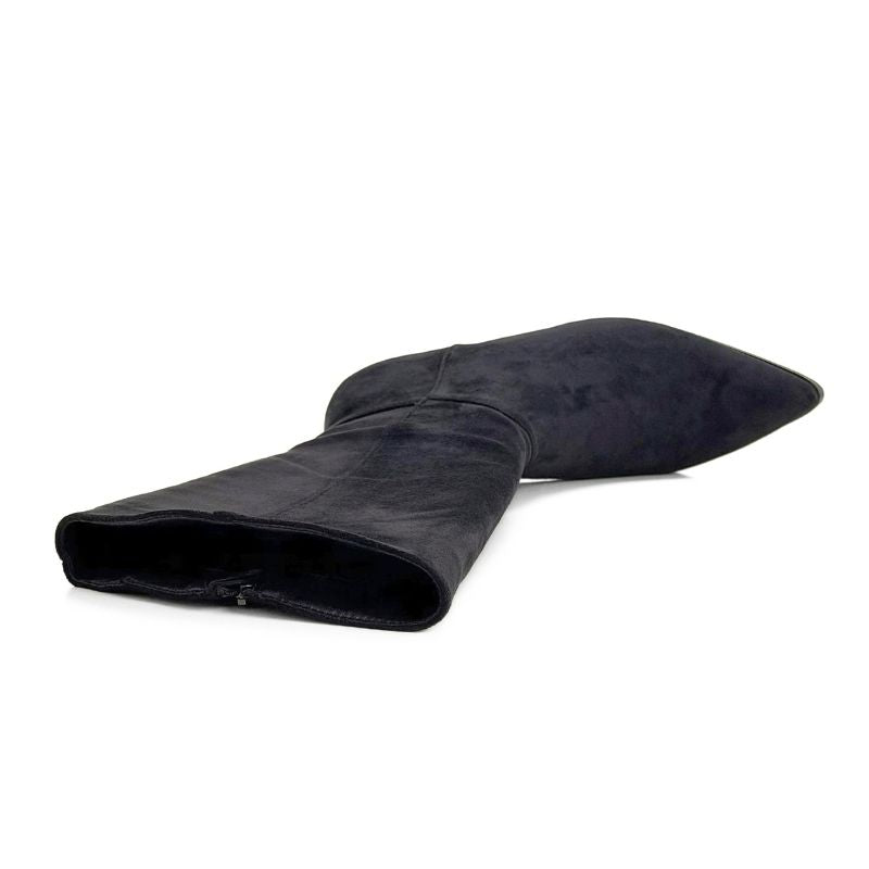 Bota alta Isteria 1303 negra de antelina con tacón chupete
