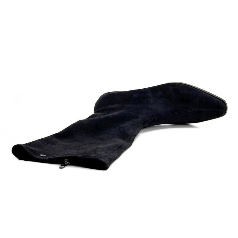 Bota alta cowboy Isteria 1323 negra de antelina elástica