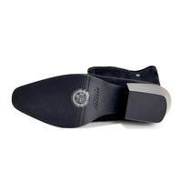 Bota alta cowboy Isteria 1323 negra de antelina elástica