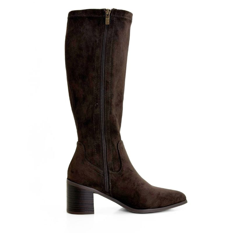 Isteria 1329 Bota alta tacón medio moka mujer