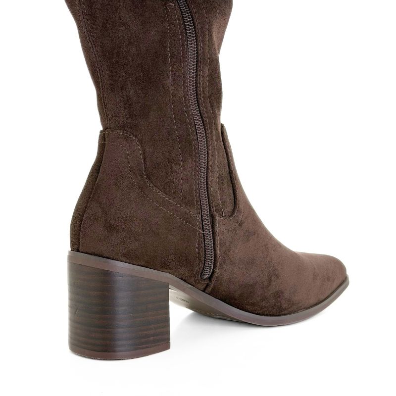 Isteria 1329 Bota alta tacón medio moka mujer