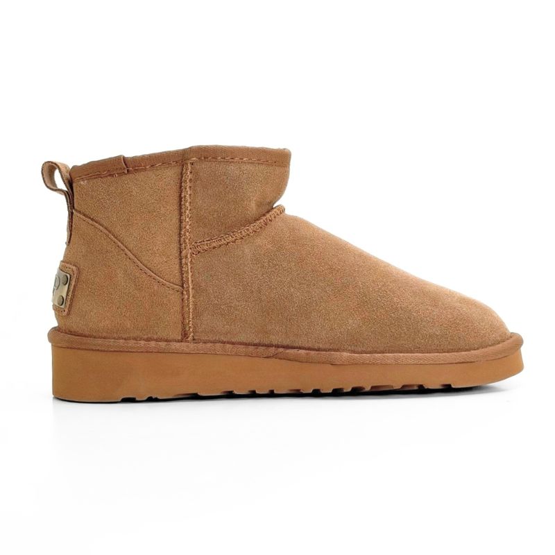 Botín corto Top 3 Cies de serraje camel con pelo interior