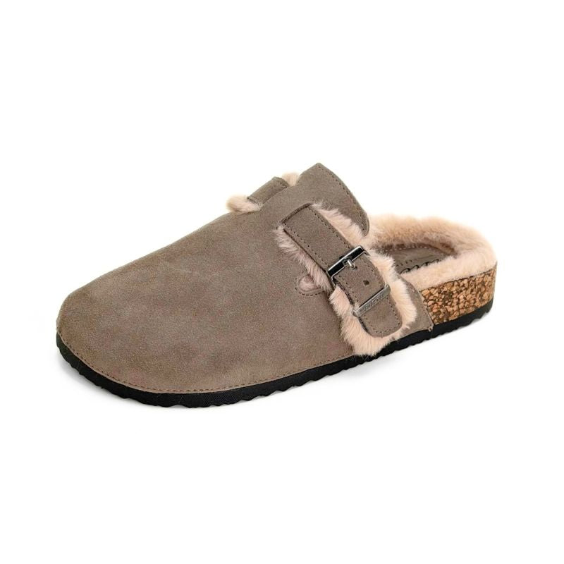 Zueco bio Isteria mujer taupe con pelo