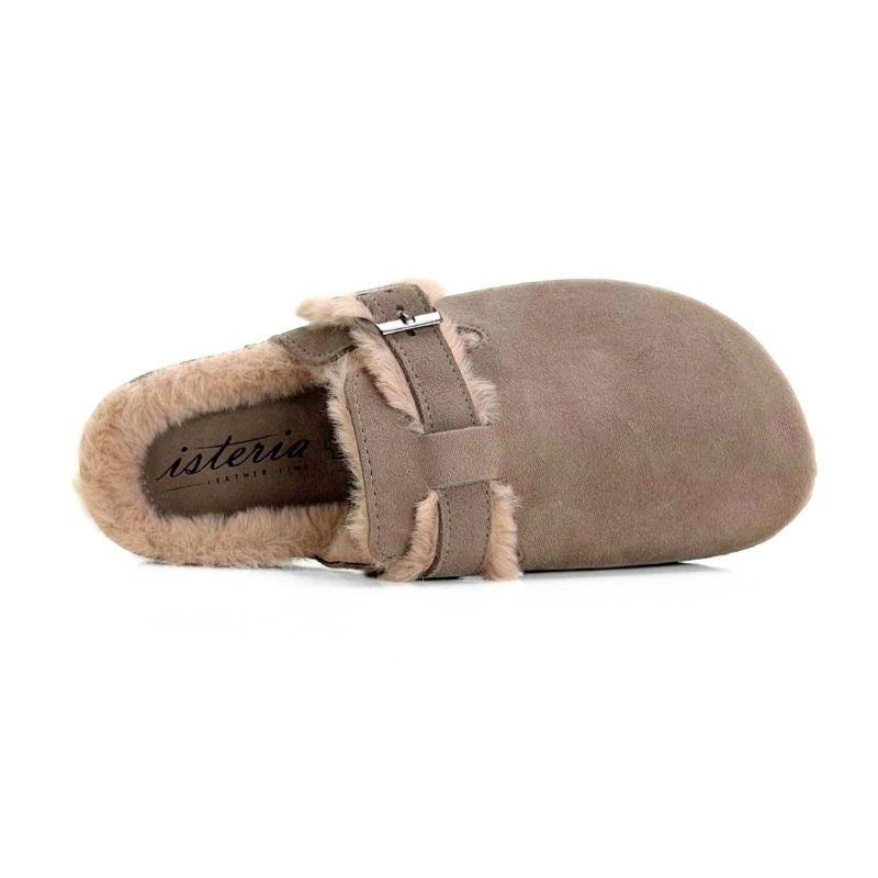 Zueco bio Isteria mujer taupe con pelo