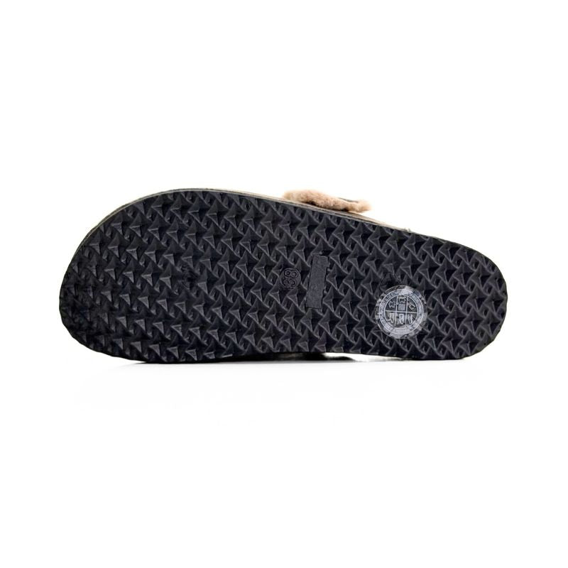 Zueco bio Isteria mujer taupe con pelo