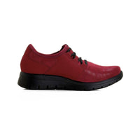 Zapato casual Fly Flot mujer burdeos con cordones elásticos