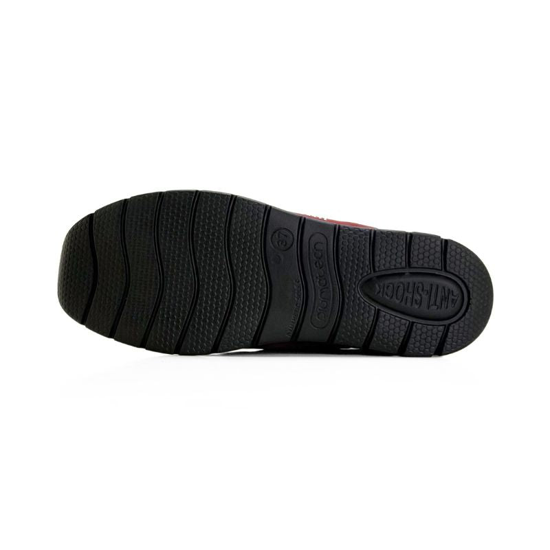 Zapato casual Fly Flot mujer burdeos con cordones elásticos