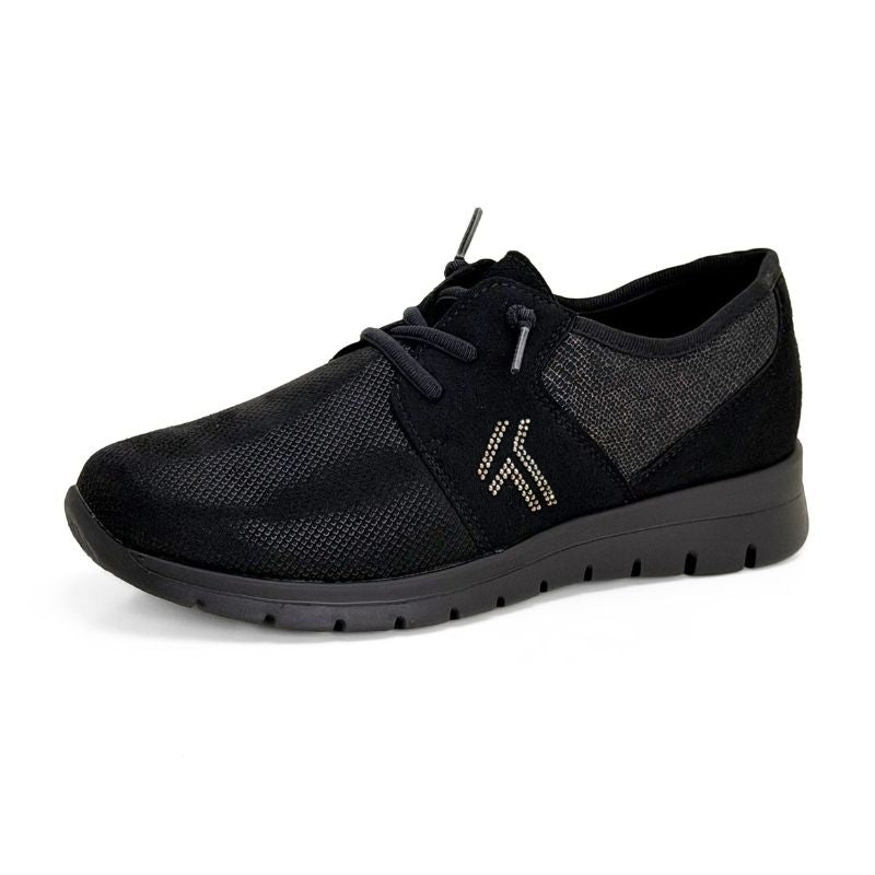Treintas L4673 Zapato deportivo elástico negro mujer