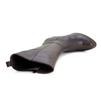 Bota alta Treintas L1504 de piel marrón con tacón