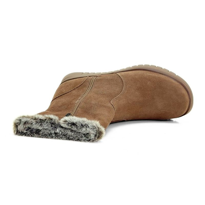 Bota Treintas mujer taupe con detalle de pelo