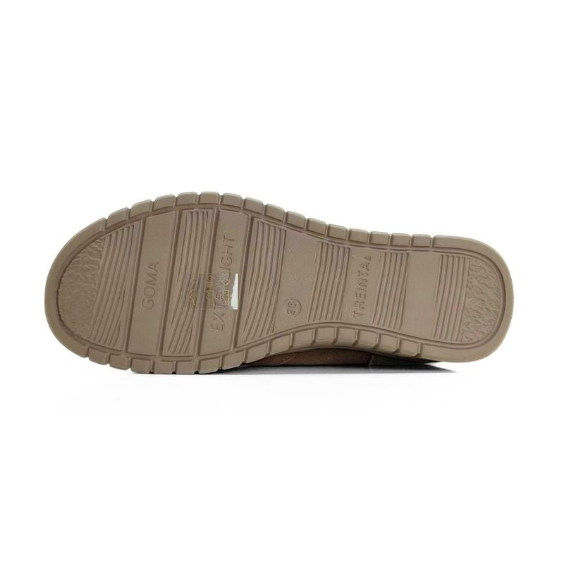 Bota Treintas mujer taupe con detalle de pelo