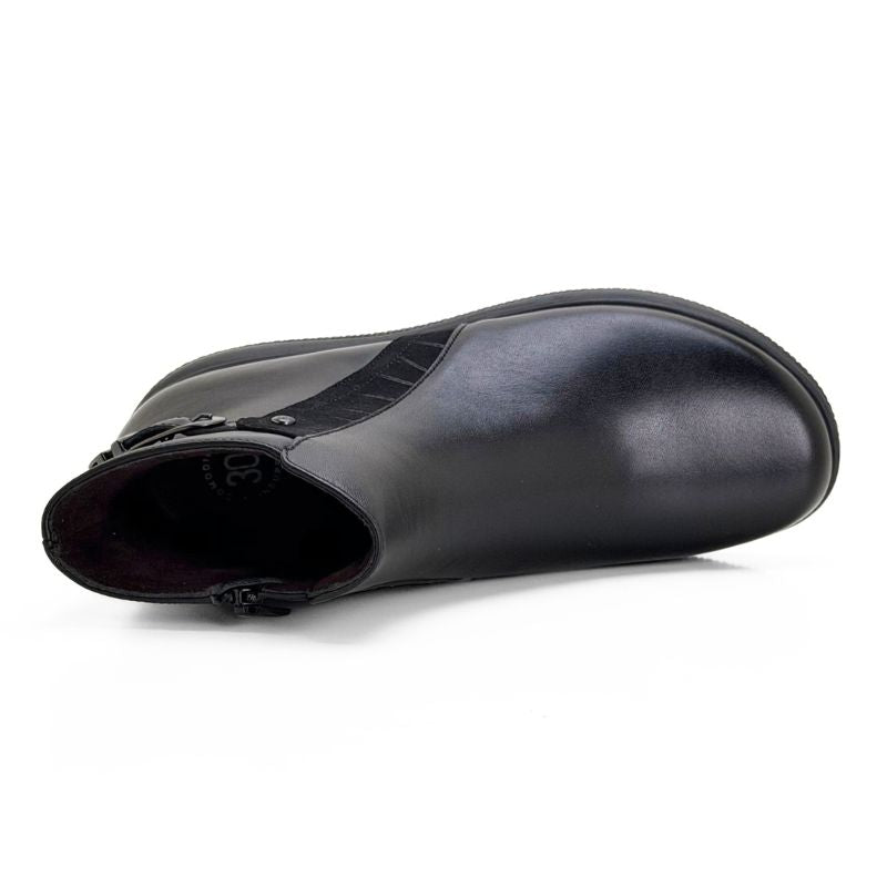 Botín Treintas 4608 de piel negro con cremallera lateral