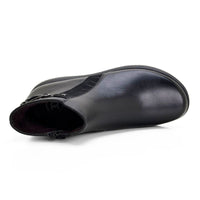 Botín Treintas 4608 de piel negro con cremallera lateral