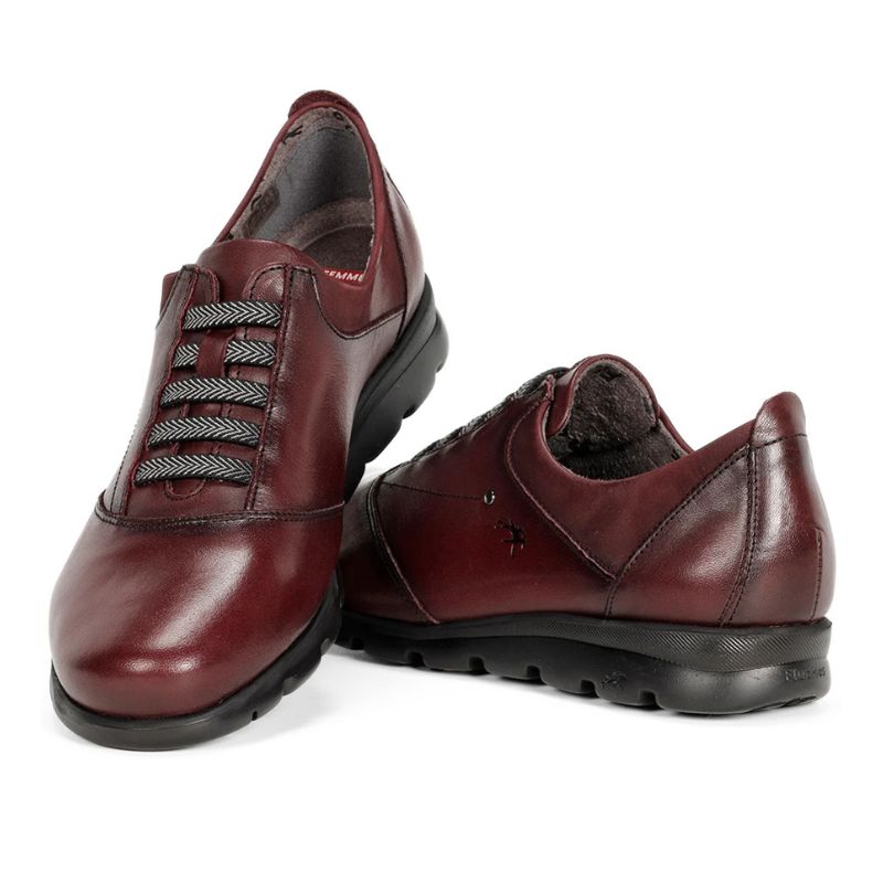 Fluchos Susan F0354 Zapato elásticos burdeos mujer