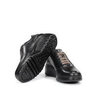 Fluchos F2096 Zapato deportivo de cuña con cordones elásticos negro