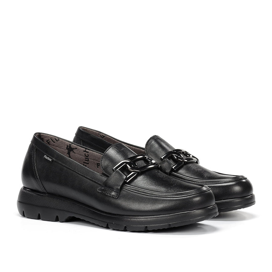 Fluchos Gladis F1794 Mocasín piel negro mujer