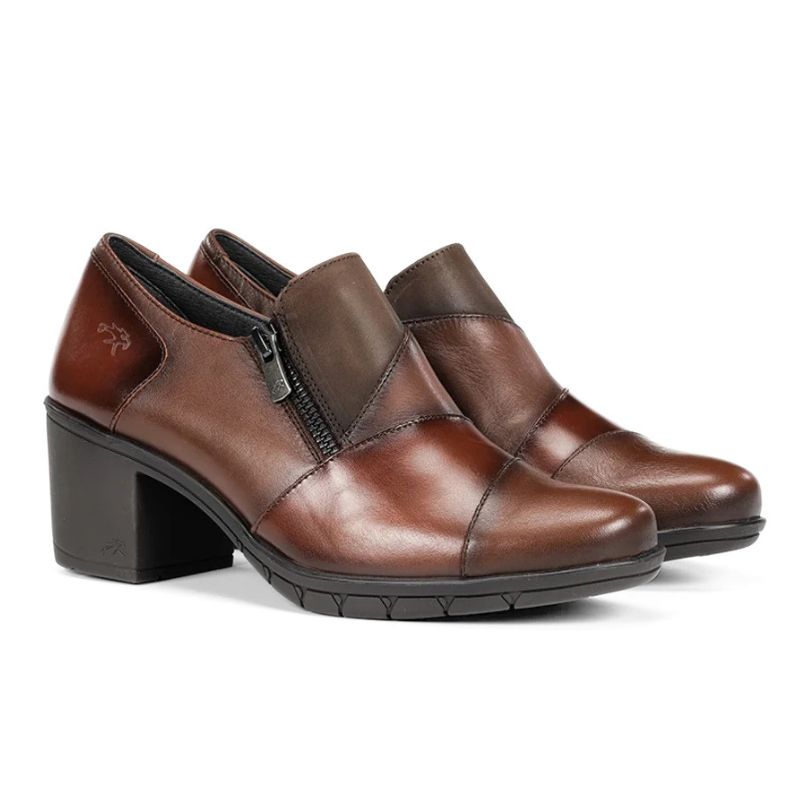 Fluchos Nydia F1802 Zapato piel tacón marrón mujer