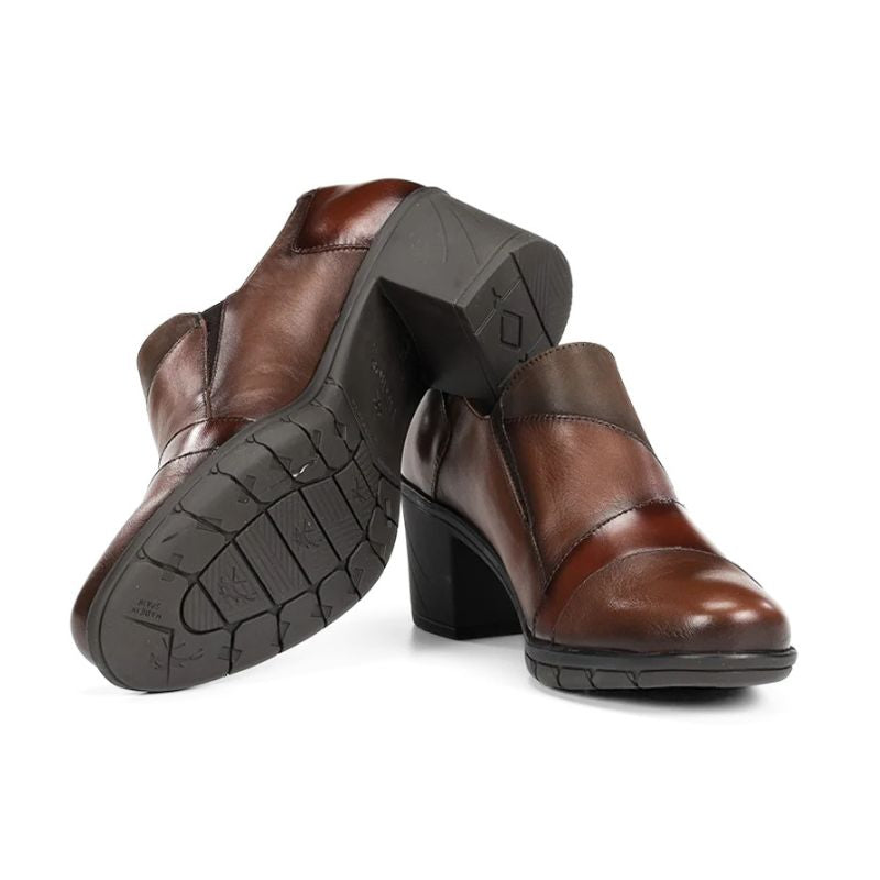 Fluchos Nydia F1802 Zapato piel tacón marrón mujer