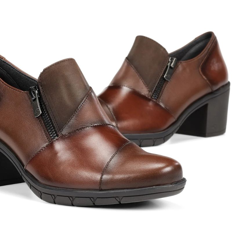 Fluchos Nydia F1802 Zapato piel tacón marrón mujer