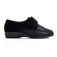Zapatilla Doctor Cutillas 755 negra con cuña baja y velcro