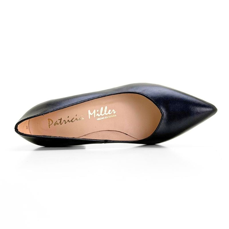 Zapato de salón Patricia Miller 5136 de piel negro con tacón ancho