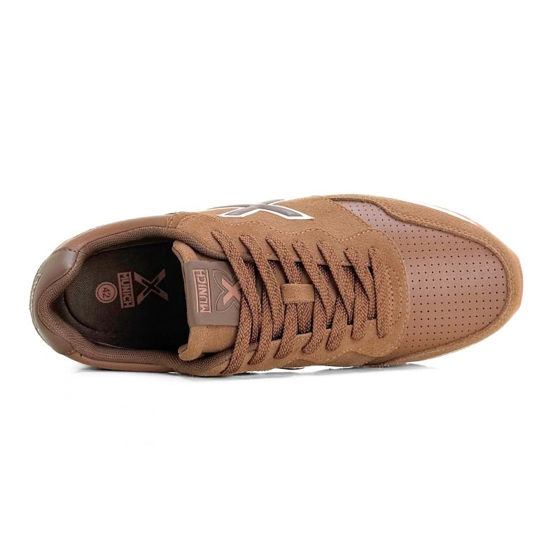 Zapatilla Munich Dash Premium 298 marrón y blanco