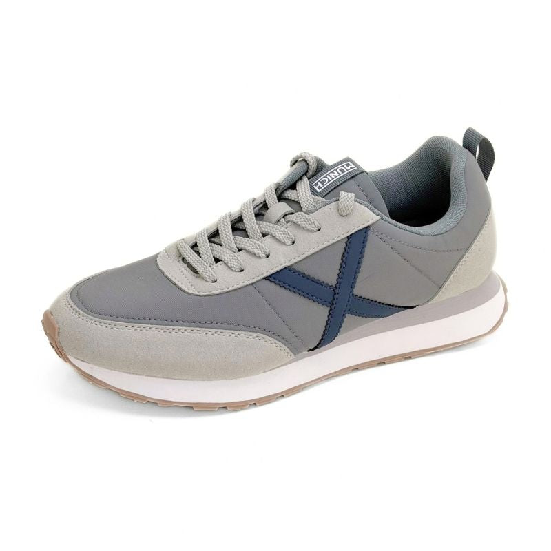 Zapatilla Munich Rush 12 gris y azul marino