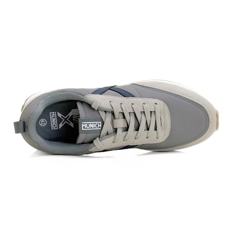 Zapatilla Munich Rush 12 gris y azul marino