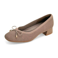 Bailarina Carmina JHilton beige con tacón y lazo